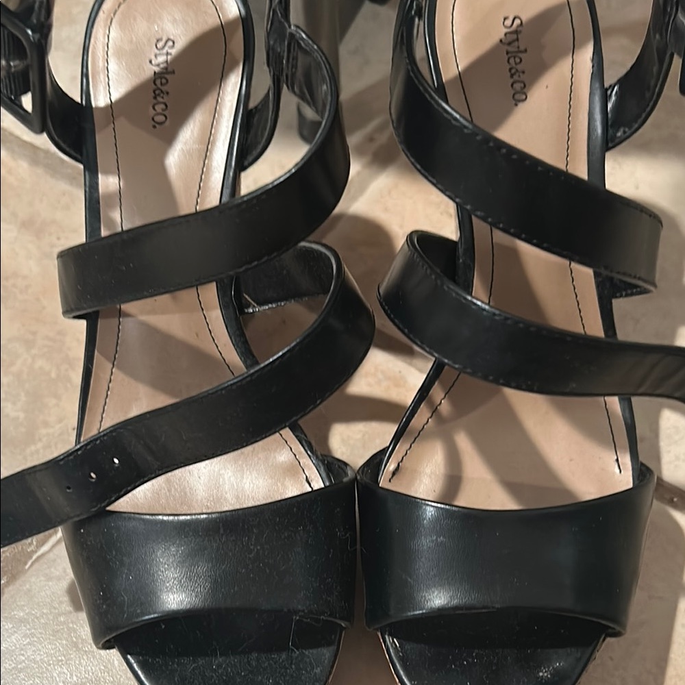 Style & Co. Black Strappy Sandals